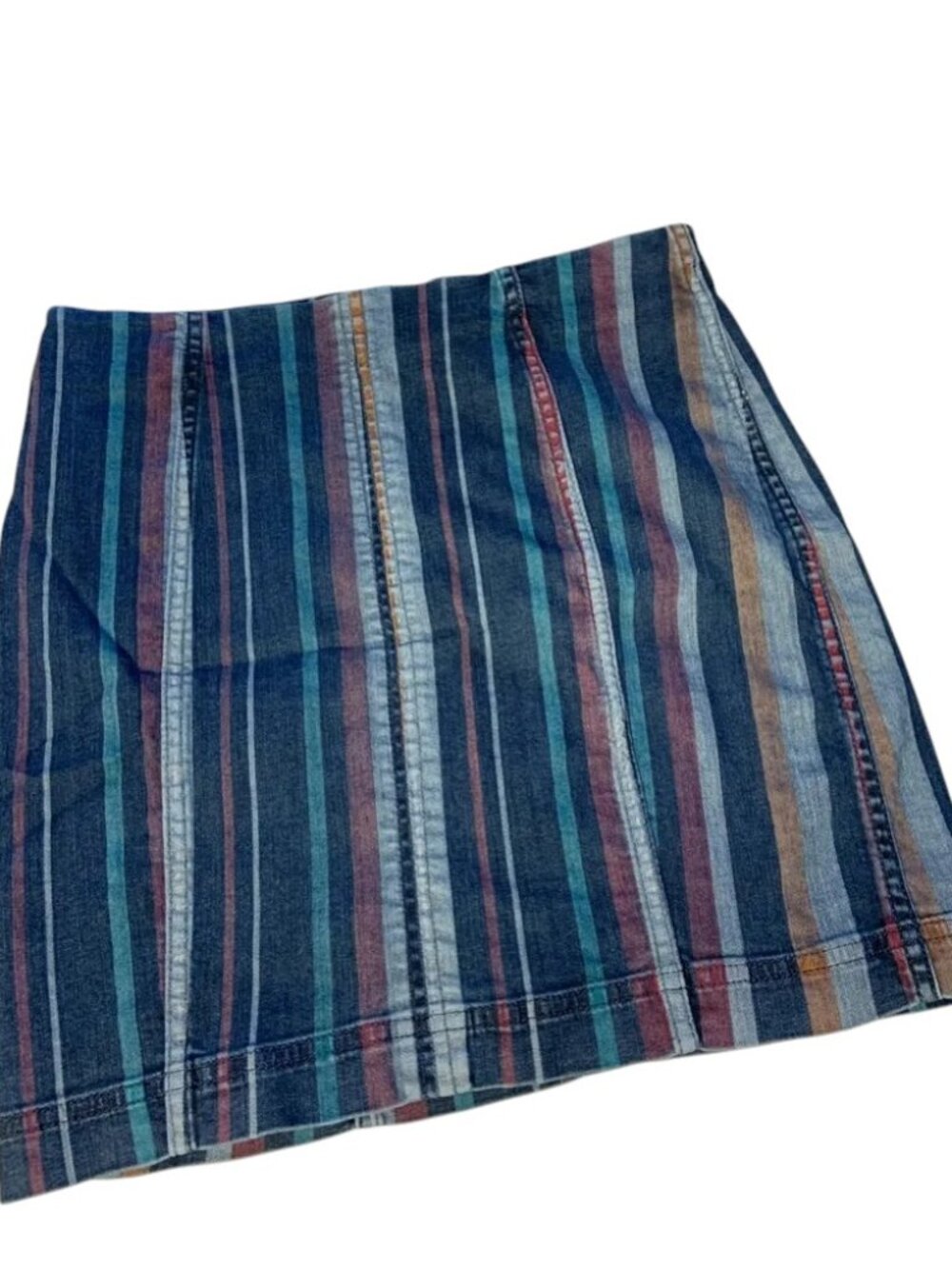 free people MODERN FEMME Striped Denim Mini Skirt | 12 - Picture 4 of 5